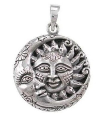 Sonne & Mond Silber Amulett Anhänger Pendant 925 Celtic Kette Sterlingsilver Sun