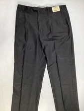 Mens Bergamo Black Wool Pants Size 40W NEW