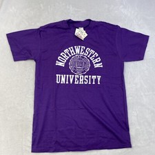 Northwestern Wildcats CHAMPION Purple SPELL OUT T-shirt Large NEW W/ TAGS!