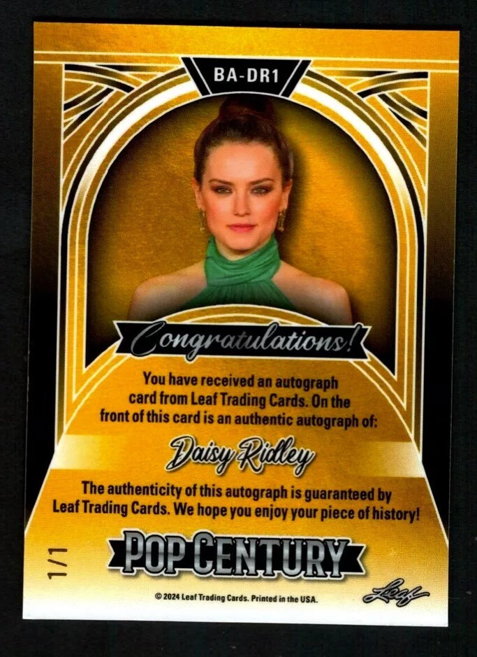【1/1】Leaf POP CENTURY DAISY RIDLEY 直筆サイン 2017 Leaf Pop Century デイジーリドリー 直筆サインカード
