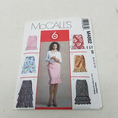 McCalls Sewing Pattern M4662 Layered Tiered Pleated Skirt Uncut