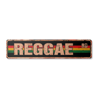 REGGAE Vintage Street Sign Childrens Name Room Metal Sign
