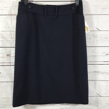 Vintage Talbots Pencil Skirt Women s 4 Blue Lined Mid Rise Polyester Preppy NWT