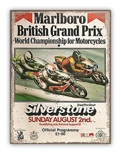 Motorcycle Racing Metal Garage Sign Marlboro British Grand Prix Silverstone