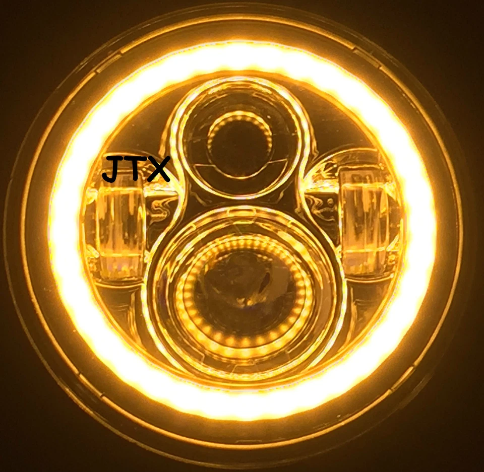 7" Headlights AMBER Halo Flashes AMBER Valiant Chrysler Charger VK CJ Regal Hemi - image 2 of 4