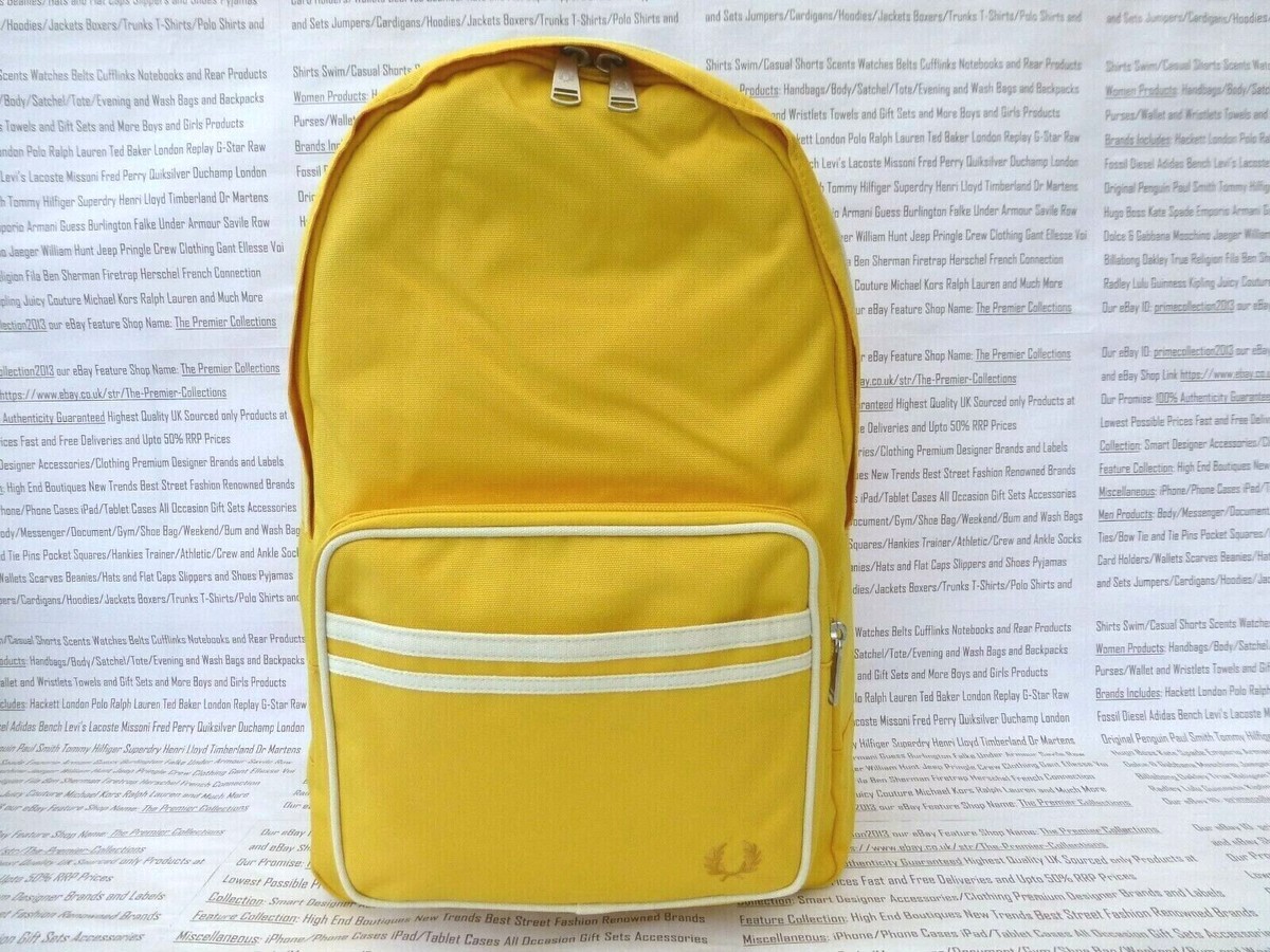 FRED PERRY Backpack Mens Rucksack Ass-Colour Twin Tipped Shoulder