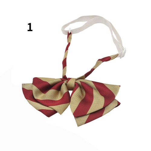 Boys Girl Preppy Stripe Necktie Bow Tie Elastic Student School Uniform Accessory - Picture 2 of 12