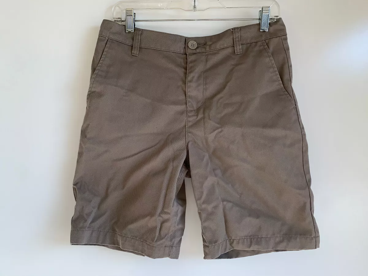 BLUE CROWN Men s Classic Chino Khaki Tan Color Flat Front Shorts Size 30