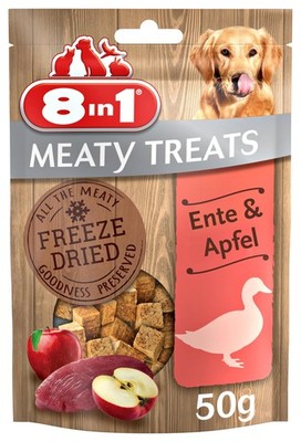 Meaty Treats gefriergetrocknete Hunde Leckerlis mit Ente & Apfel getreidefrei