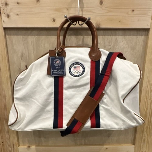 NWT Ralph Lauren 2012 London Olympics Team USA Duffel Bag Leather Trim Rare - product listing photo