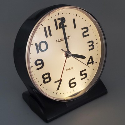 Famicozy No Tick ''Sweep'' Backlit Clock