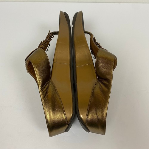 FitFlop Women's Cha Cha Beaded Toe-Post Sandals Gold Shoes Size 9 - Picture 9 of 10