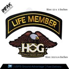 Life Member & Large Eagle Harley Davidson Owners Group HOG Embroidery Patch Set