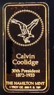 1976 Calvin Coolidge Rare Hamilton Mint President EGP-0.999 Silver 1 Oz Art Bar