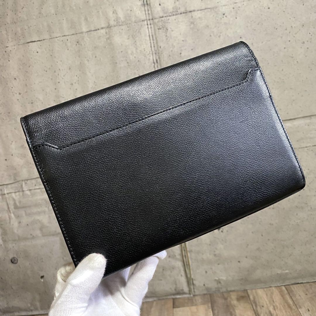 Borsa pochette originale Yves Saint Laurent Ysl hardware oro business nera