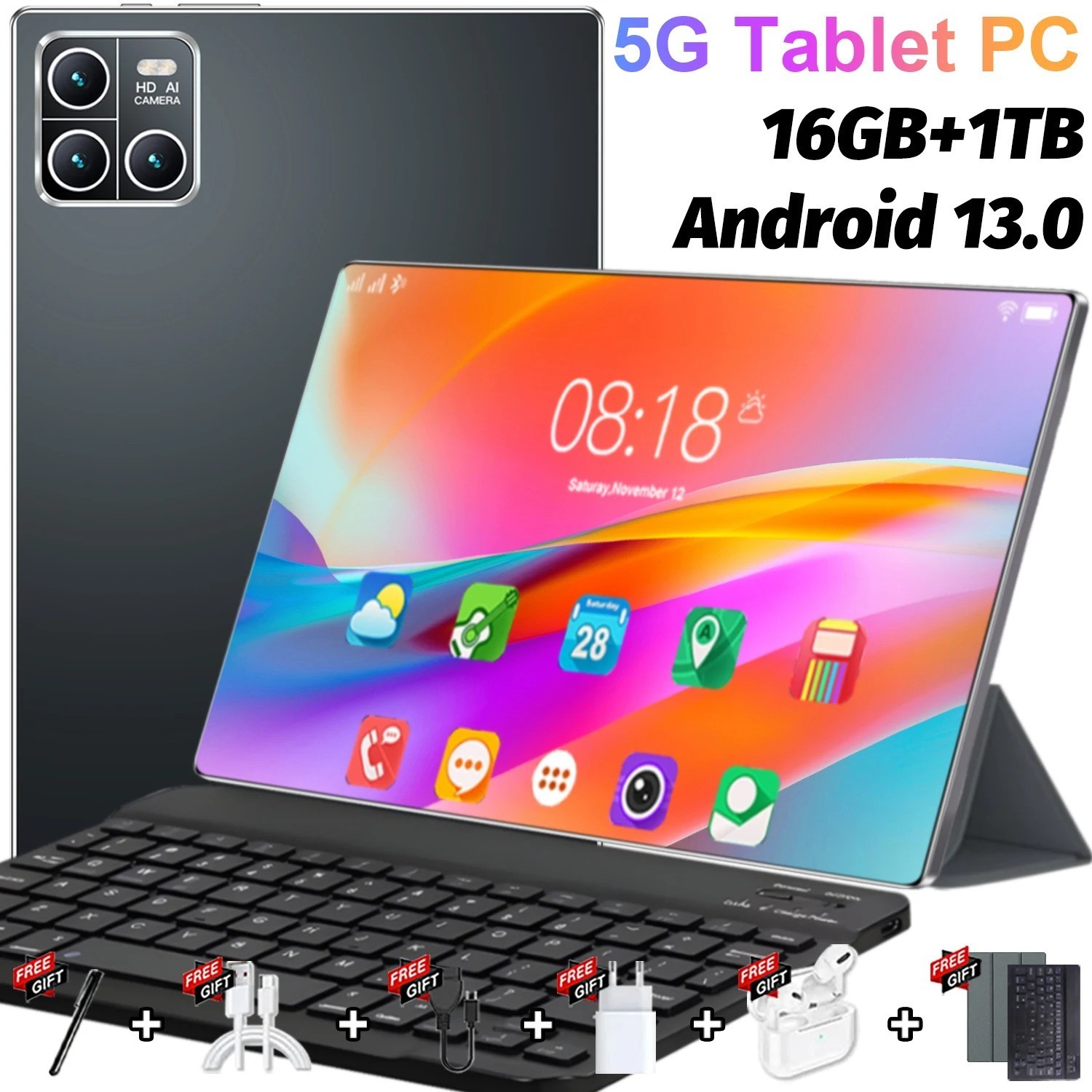 Tablette 10.36" 5G avec clavier complet pour le travail nomade et le divertissement en voyage