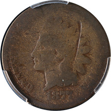 1877 Indian Cent PCGS AG Details Key Date Strong Date