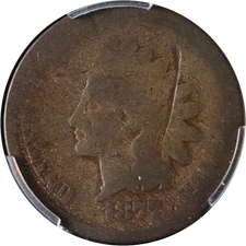 1877 Indian Cent PCGS AG Details Key Date Strong Date