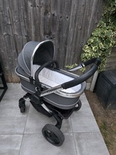 Icandy Peach Pram Pushchair Buggy + Carrycot + Duo Pod - Check Grey