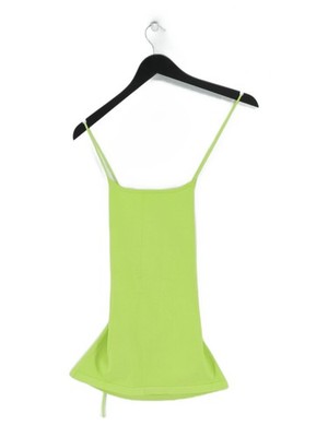 Meshki Damen Top L grün Viskose mit Nylon ärmellos Rundhals Basic