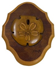 VTG Handmade 3D Wooden Sand Dollar Shell Hang Picture Nautical Coastal Decor EUC