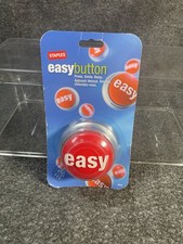 STAPLES EASY TALKING BUTTON RED/SILVER "THAT WAS EASY" NEW IN PACKAGE
