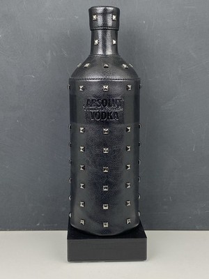 [leer] Absolut Vodka Rock 1L Limited Edition Flasche Leder Hülle