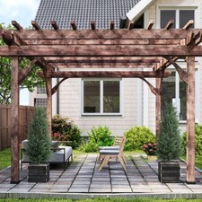 Produktbild - HOMCOM Künstliche Zypresse 2er-Set 100 cm Plastik Kunstpflanze mit Bodenpfahl