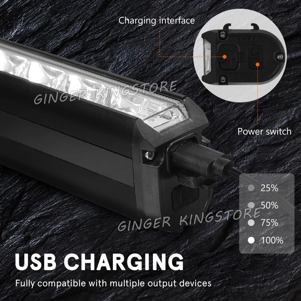 40000mAh LED Bicycle Bike Lights Front Rear Tail Lamp Rechargeable Set 4 Modes