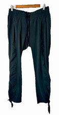 prAna Pants Women  s Size Medium Ruched Black Pull On Hiking Outdoors