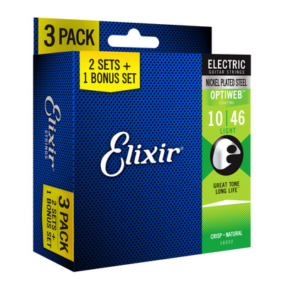 Elixir 16552 Optiweb Electric 10-46 - 3 Pack - E-Gitarrensaiten
