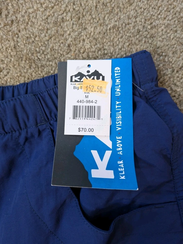 Pantalones Cortos Kavu Para Hombre Medianos Azul Cinturón Big Eddy Ink Foto 2 de 4