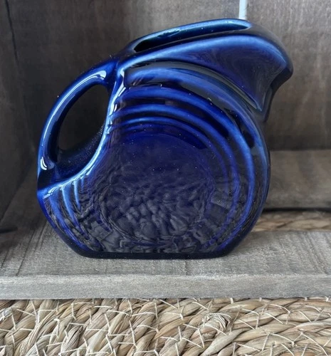 Fiestaware Mini Disc Pitcher Creamer Cobalt Blue Retired Color