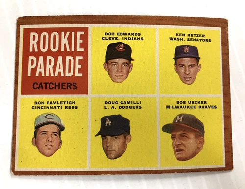 1962 Topps BOB UECKER #594 Rookie Parade Baseball Card *EX, *READ DHC53
