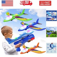 3 Pack Foam Airplane Launcher Toys, 2 Flight Mode Glider Plane,Kids Flying To...