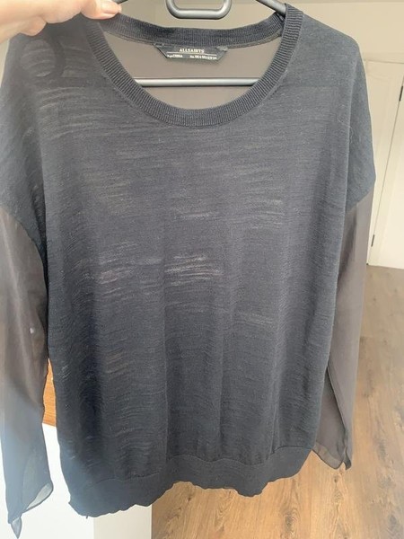 Women AllSaints Sweater Black 34 #85J