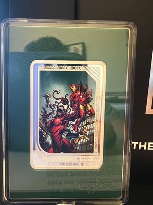 Marvel Agoro 1oz Silber Trading Cards Iron Man vs Carnage 161/250