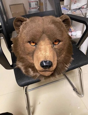 Realistic Bear Fursuit Head Moving Jaw Follow-me Eyes HQ Furry Mascot Costume
