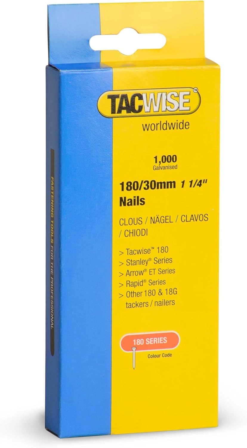 Tacwise 0362 Galvanised Brad Nails Type 18G / 30 mm, Pack of 1000