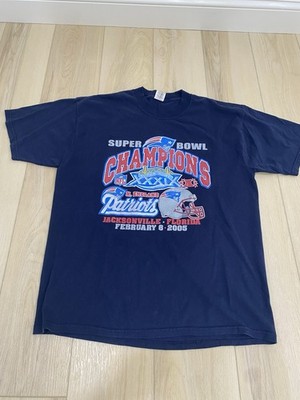 Vintage Superbowl 2005 Patriots vs Eagles Champions Florida Blue Size XL