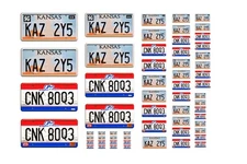 Assorted scale model TV car Supernatural Impala license plates tags 1/25 1/18