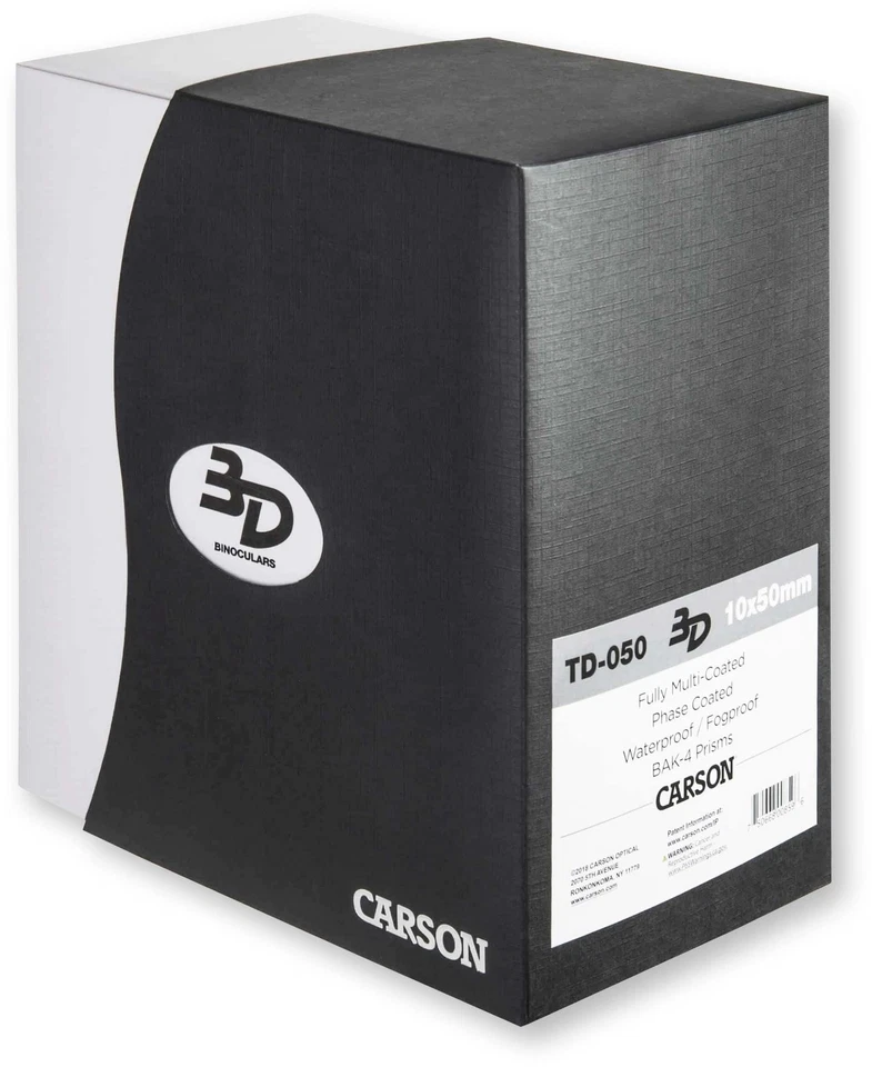 Carson 3D 10x50 Full Size Waterproof Roof BaK4 Prism Hunting Binoculars: TD-050 - Image 2 of 2