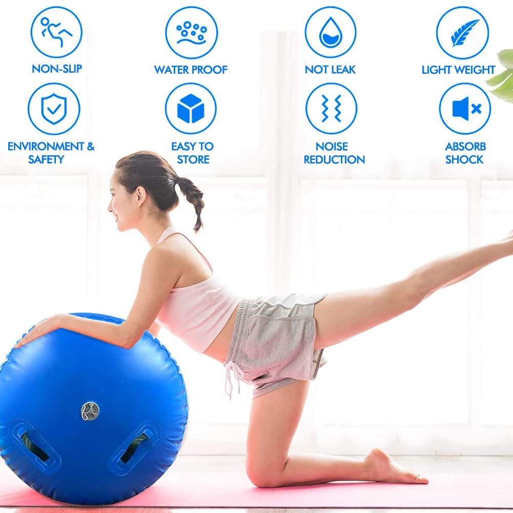 Air Barrel Back Roller Inflatable Tumbling Mat with Electric Pump,Tumble Trac...