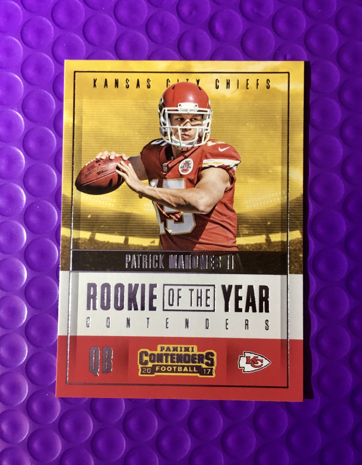 Patrick Mahomes Panini Contenders Rookie of the Year Contenders #RY3 Base