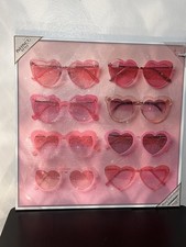 Instinct Style Girls Pink Heart Sunglasses Set of 10 Tinted Full Rim Plastic