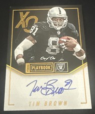 2016 Panini Playbook #XO-TW Tim Brown X's and O's Signatures Gold 1/1 TRUE 1/1