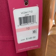 Vince Camuto Pink Bow Accent Sleeveless Midi Dress VCOM1710 Size 10
