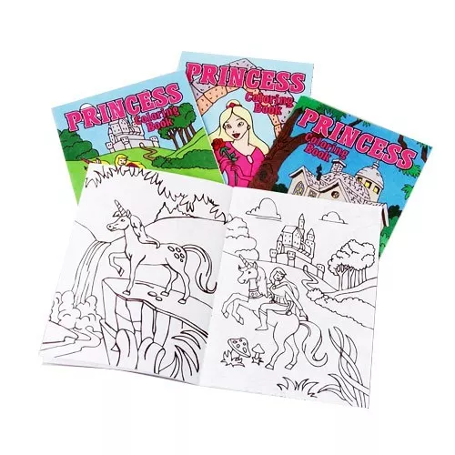 12 Princess Unicorn Small Coloring Books Kid Bday Party Goody Bag Filler  Favor