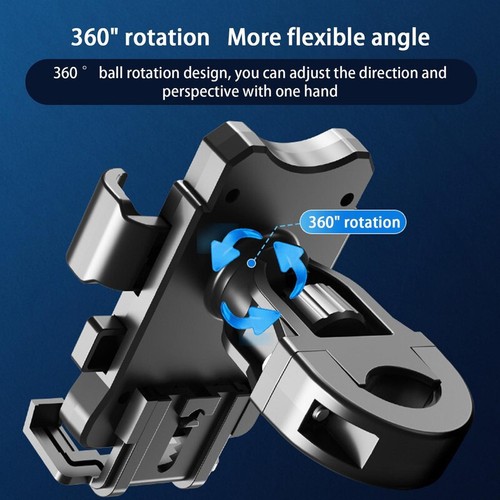 Support de téléphone portable vélo en aluminium 360° support guidon - Photo 5 sur 14