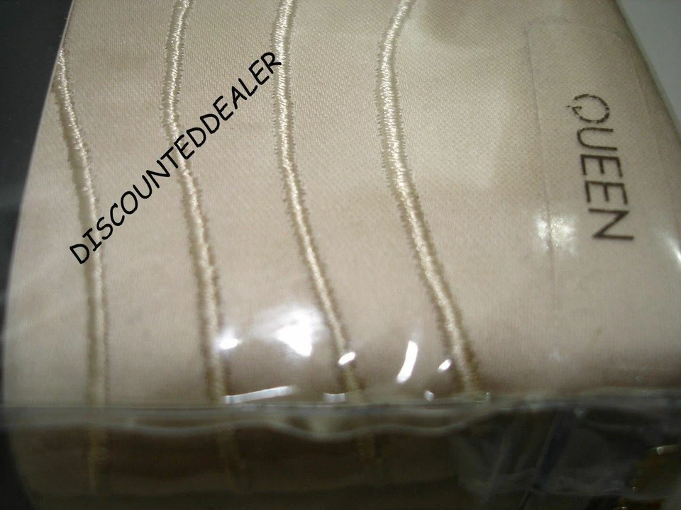 Kelly Wearstler Shoreline Queen Flat Sheet Beige Oatmeal Cotton 500 TC New $100 - Image 4 of 4